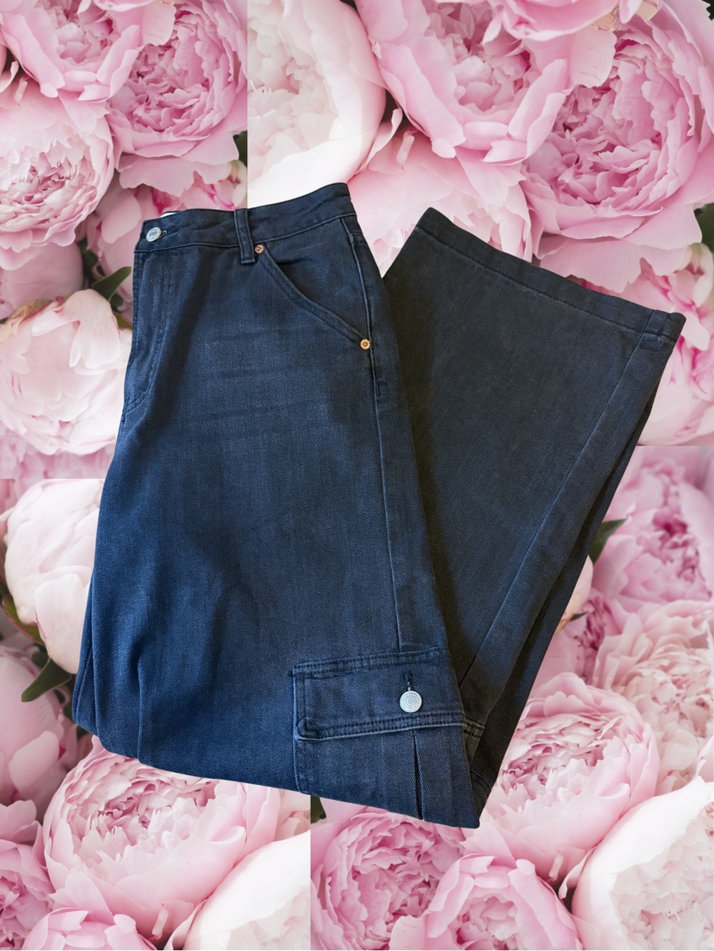 S.O.N.G. Black Cargo Wide Leg Jeans